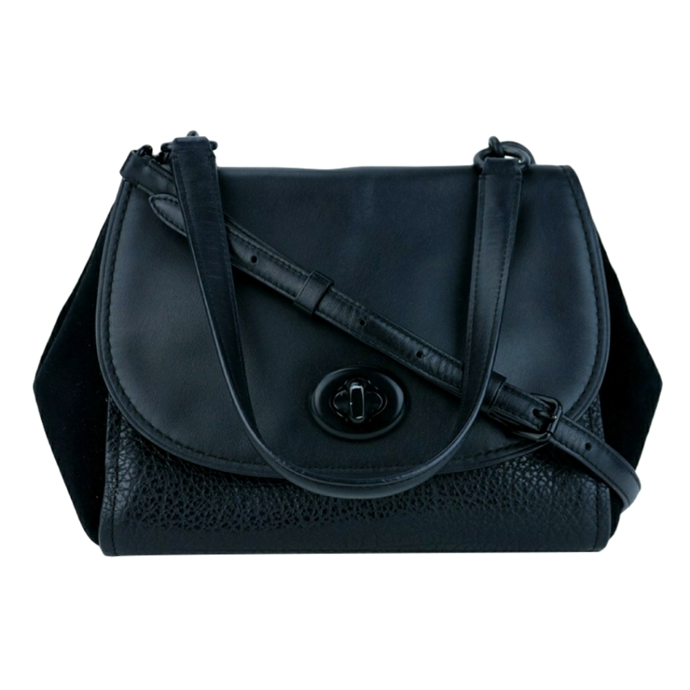 Coach Designer Carryall Black Purse Handbag Shoulder Bag Pebbled Leather Suede